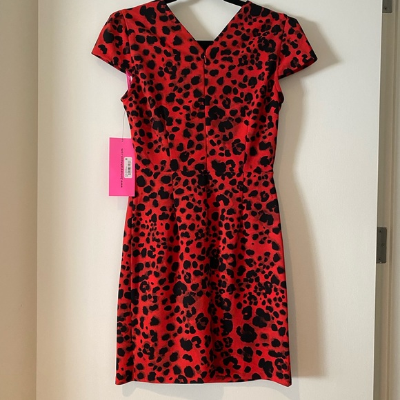 NWT Betsy Johnson Red & Black Animal Print Dress - Picture 2 of 5